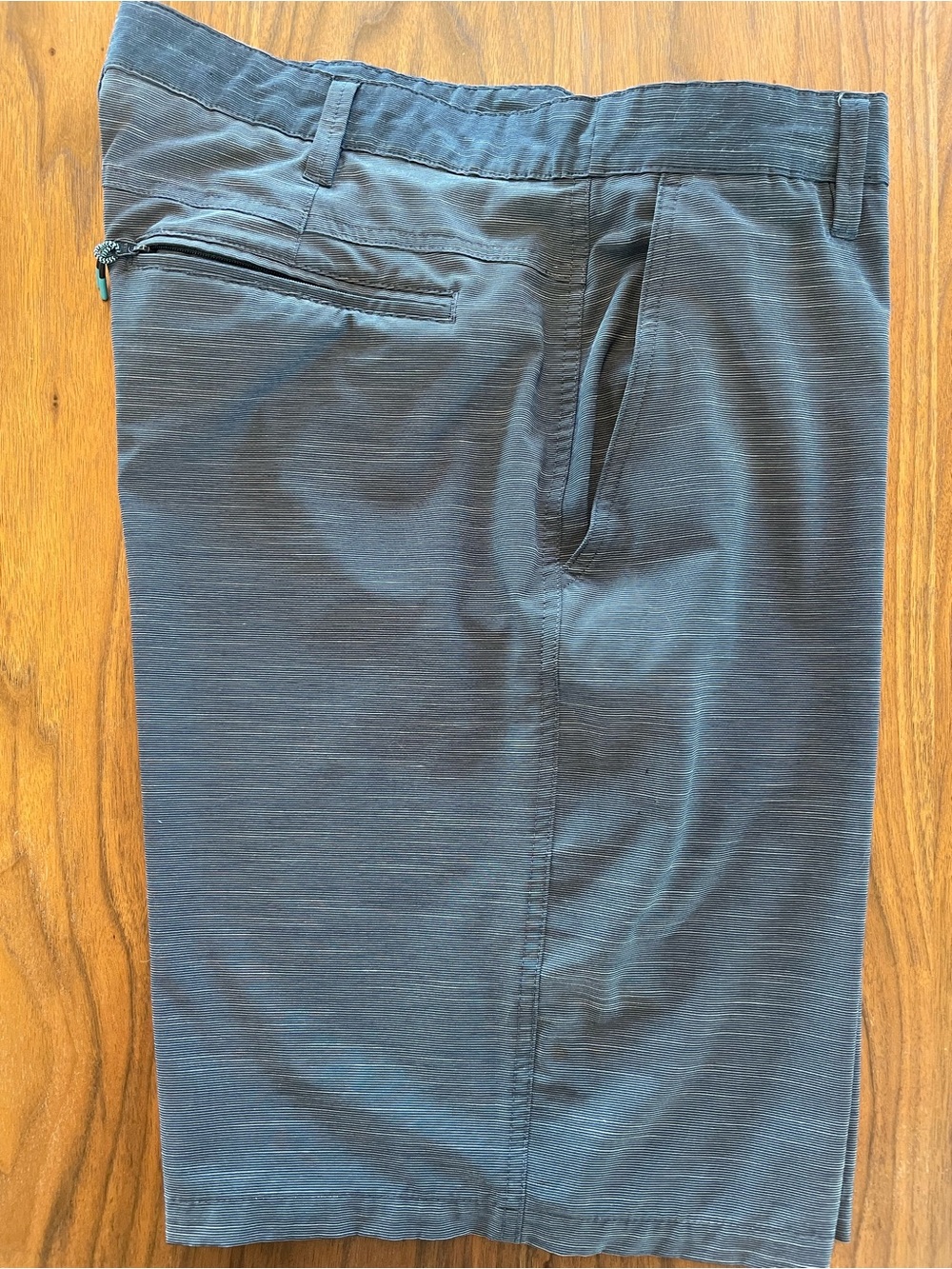 Men's Flat Front Shorts in Charcoal Blue Waist Size 38